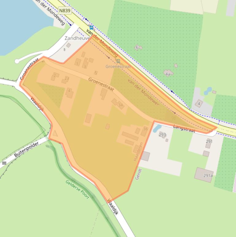 Kaart van postcodegebied 6685BG.