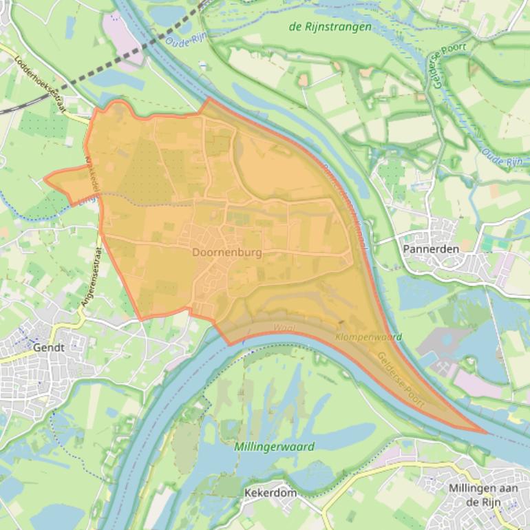 Kaart van postcodegebied 6686.