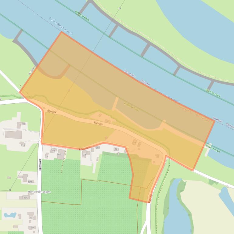 Kaart van postcodegebied 6686ML.