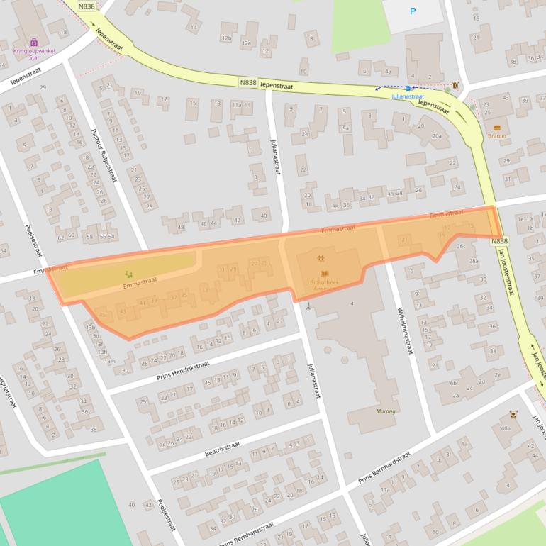 Kaart van postcodegebied 6687BP.