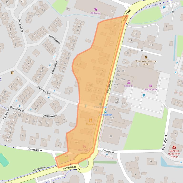 Kaart van postcodegebied 6691AW.