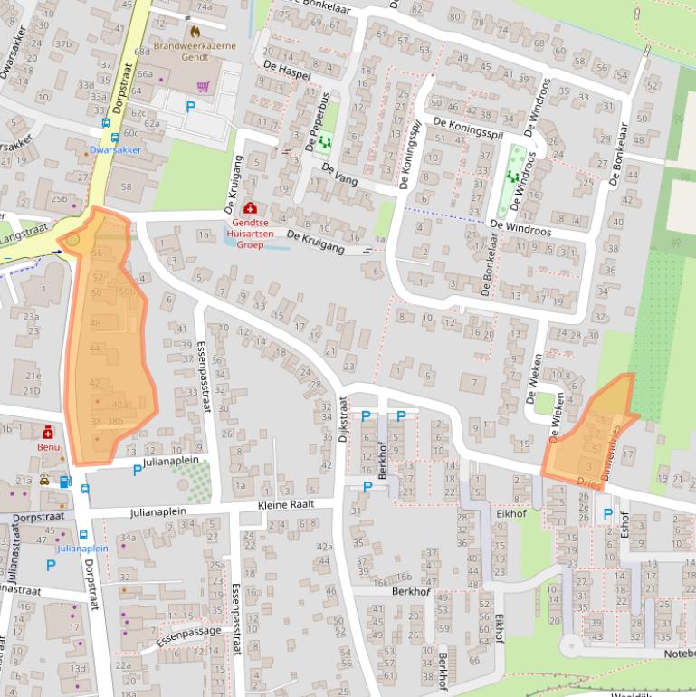 Kaart van postcodegebied 6691AZ.