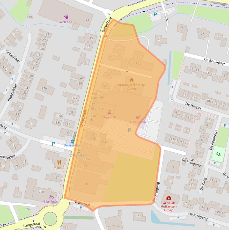 Kaart van postcodegebied 6691BA.