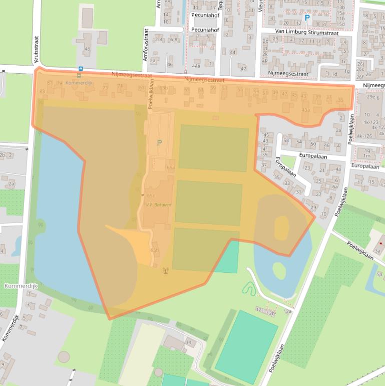 Kaart van postcodegebied 6691CM.