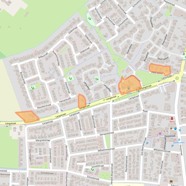 Kaart van postcodegebied 6691EG.