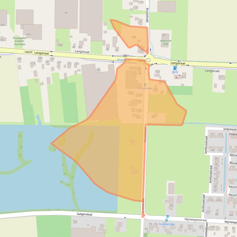 Kaart van postcodegebied 6691EP.