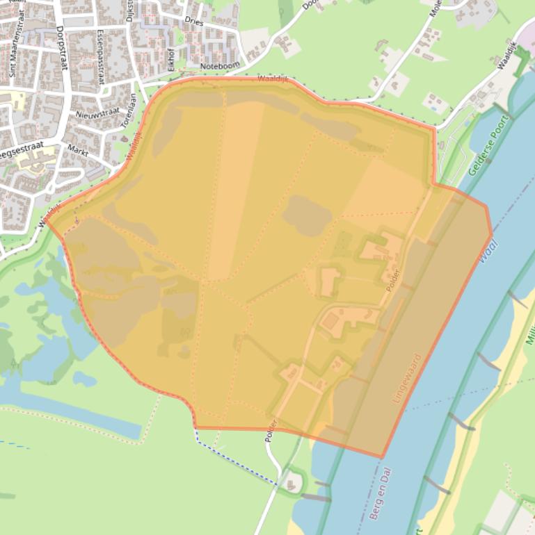 Kaart van postcodegebied 6691MG.