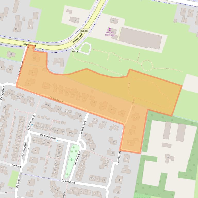 Kaart van postcodegebied 6691PB.