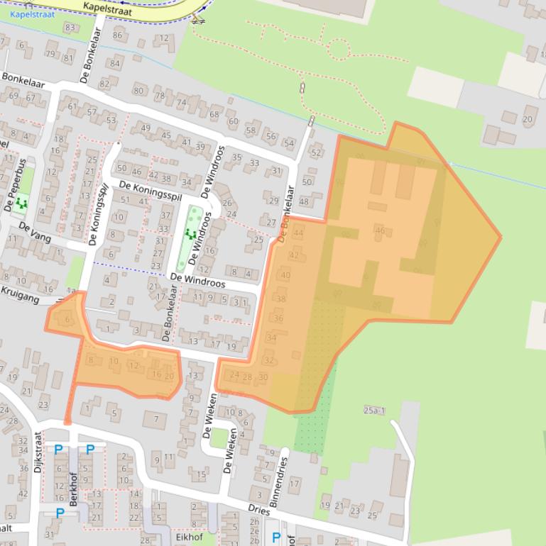 Kaart van postcodegebied 6691PC.