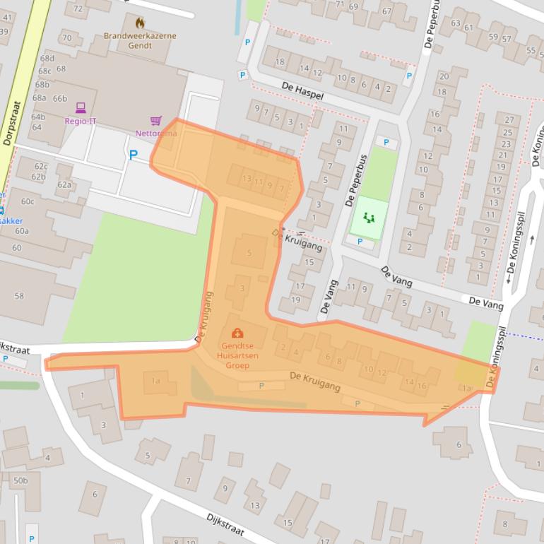 Kaart van postcodegebied 6691PK.