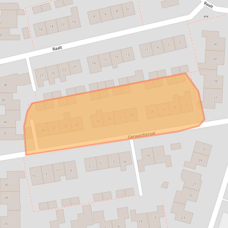 Kaart van postcodegebied 6691XG.