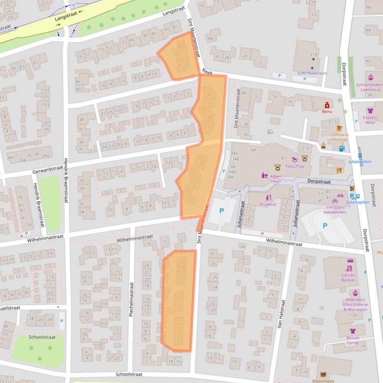 Kaart van postcodegebied 6691XW.
