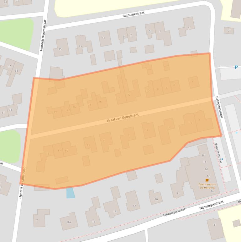 Kaart van postcodegebied 6691ZE.