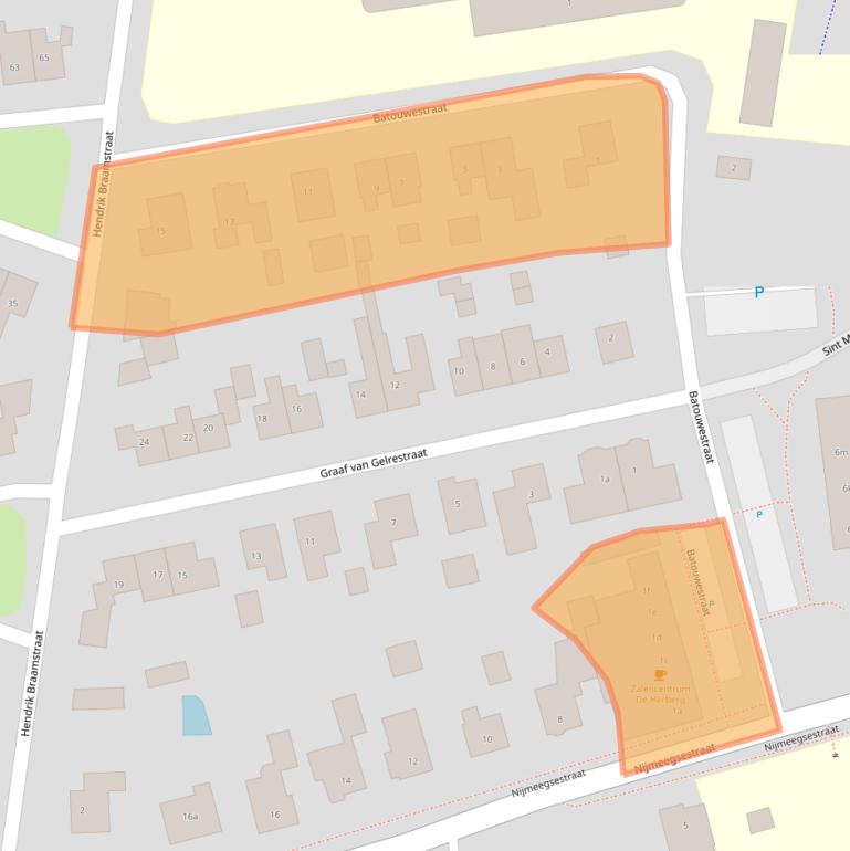 Kaart van postcodegebied 6691ZG.