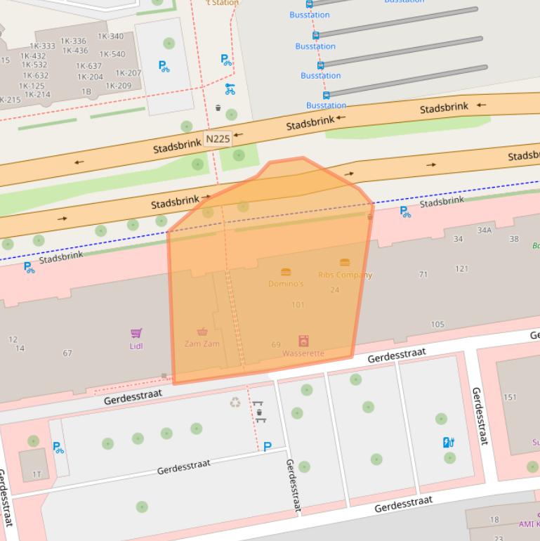 Kaart van postcodegebied 6701AH.