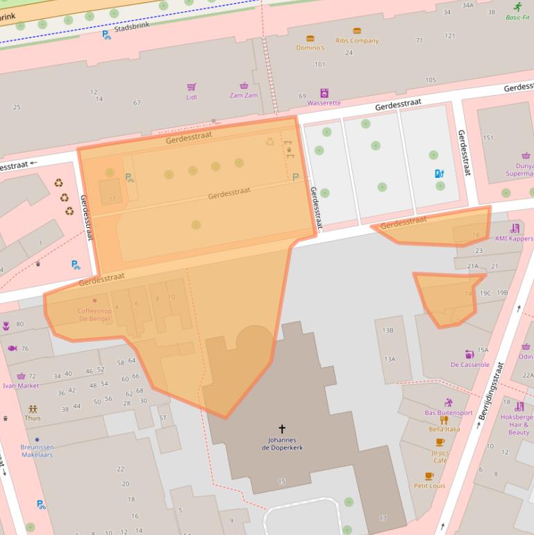 Kaart van postcodegebied 6701AK.