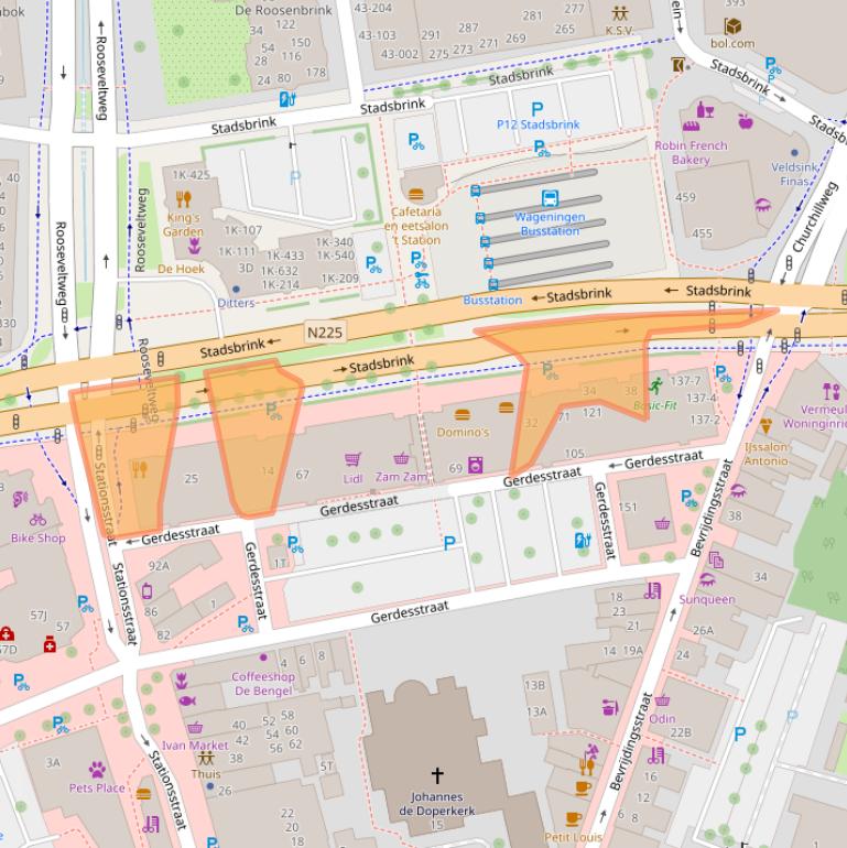 Kaart van postcodegebied 6701AL.