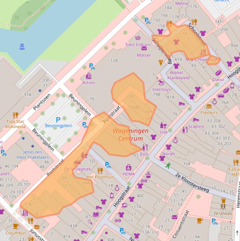 Kaart van postcodegebied 6701AZ.
