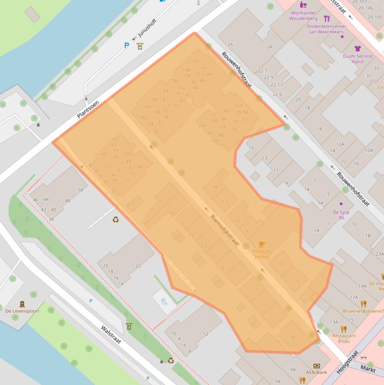 Kaart van postcodegebied 6701BC.