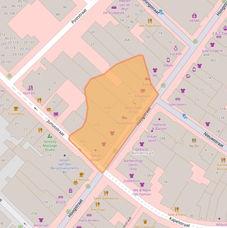 Kaart van postcodegebied 6701BM.