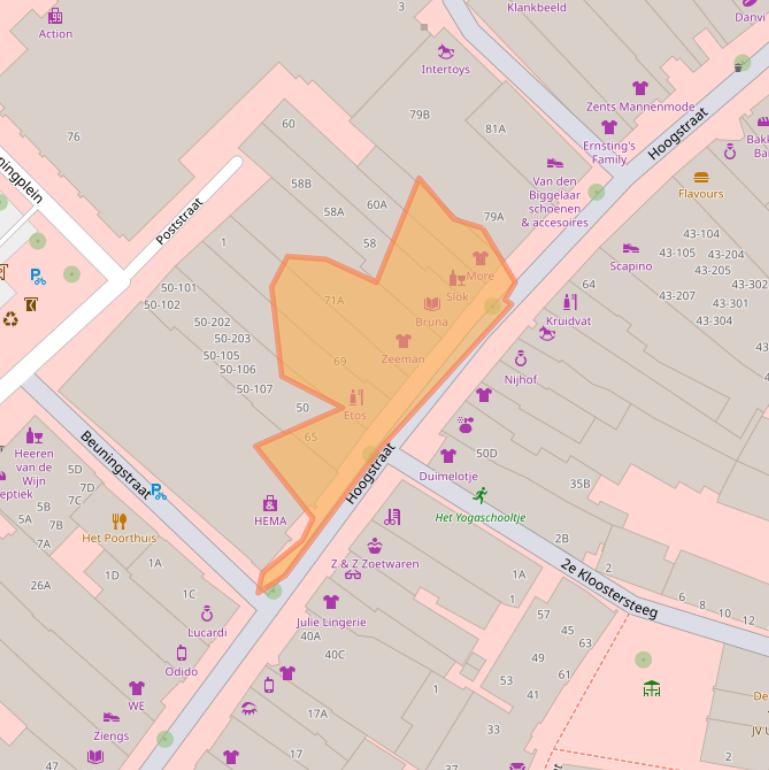 Kaart van postcodegebied 6701BP.