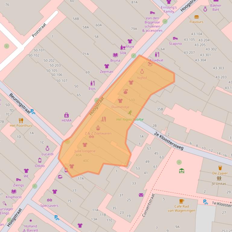 Kaart van postcodegebied 6701BW.