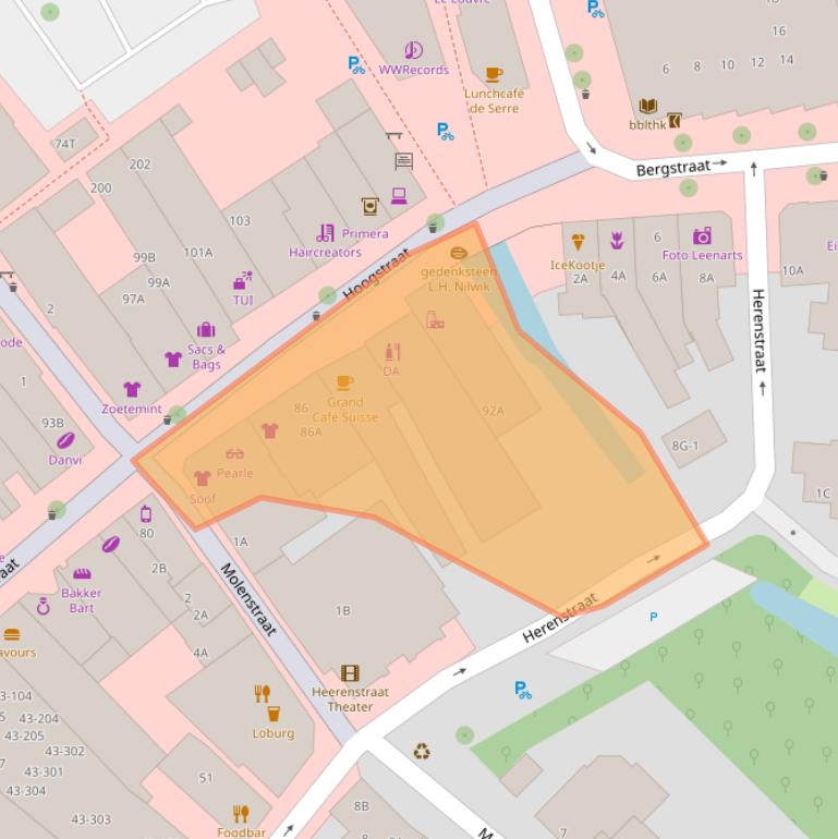 Kaart van postcodegebied 6701BZ.