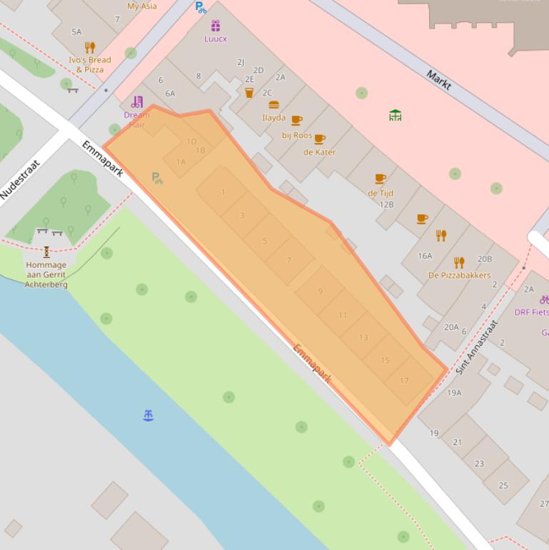 Kaart van postcodegebied 6701CA.