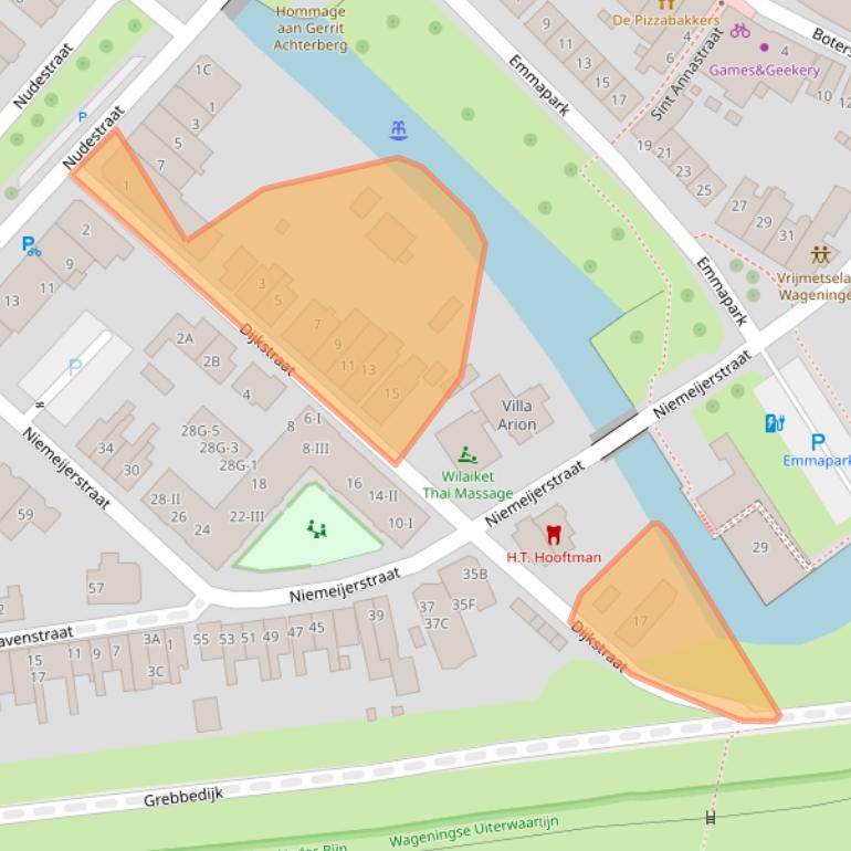 Kaart van postcodegebied 6701CH.