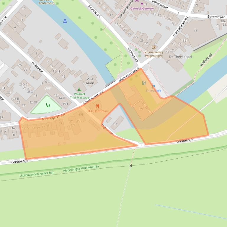 Kaart van postcodegebied 6701CM.