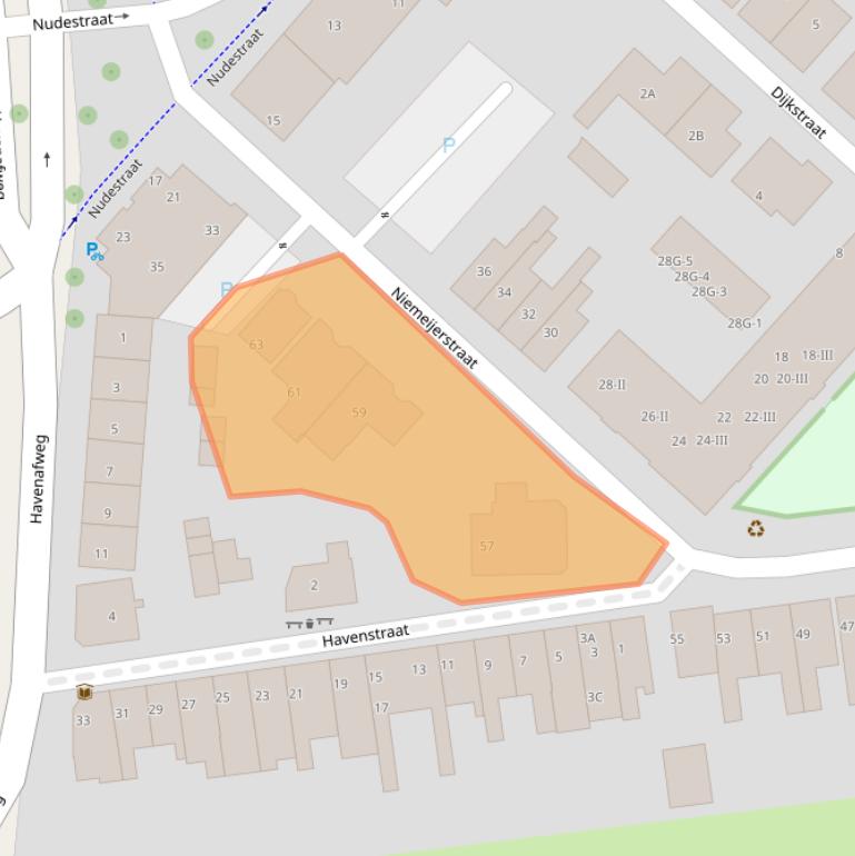 Kaart van postcodegebied 6701CN.