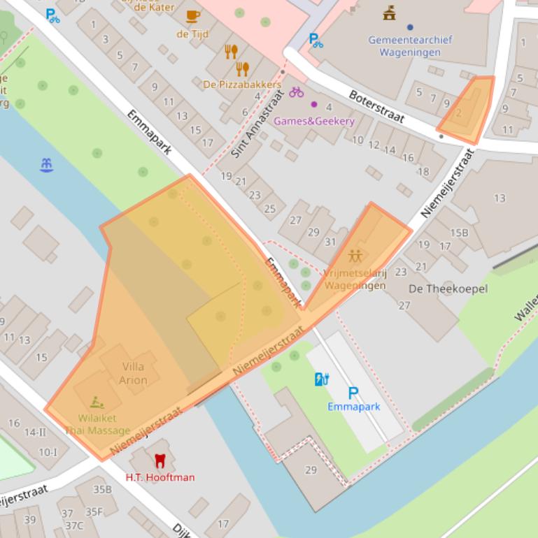 Kaart van postcodegebied 6701CP.