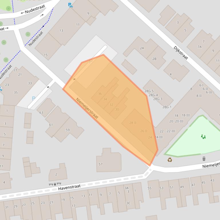 Kaart van postcodegebied 6701CT.