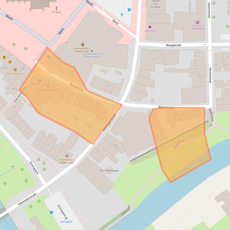 Kaart van postcodegebied 6701CW.