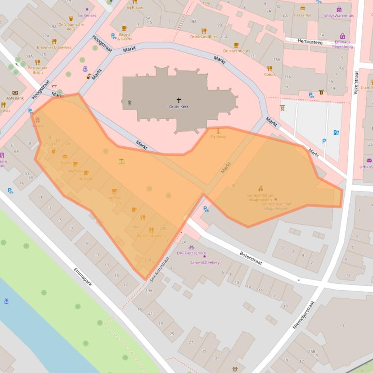 Kaart van postcodegebied 6701CZ.