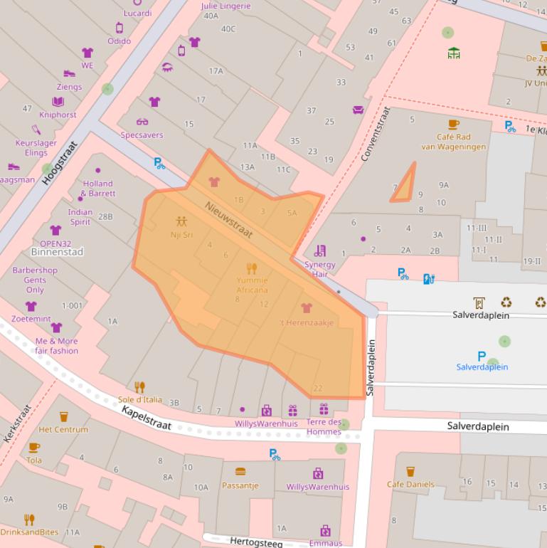 Kaart van postcodegebied 6701DE.