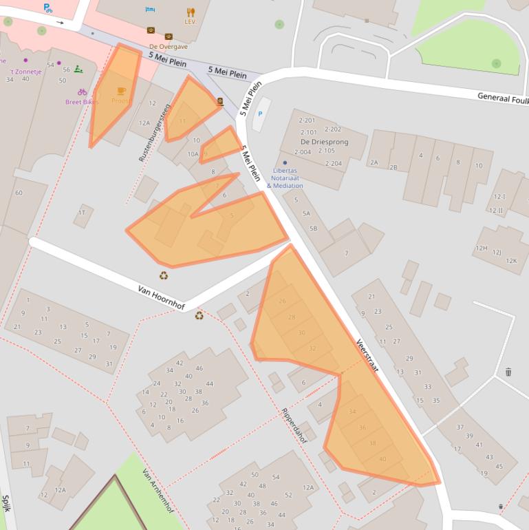 Kaart van postcodegebied 6701DW.