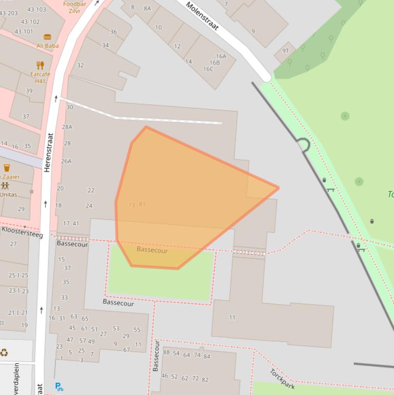 Kaart van postcodegebied 6701EC.