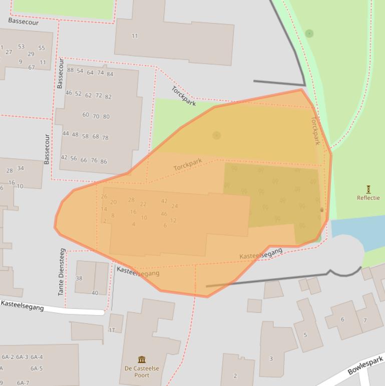 Kaart van postcodegebied 6701ED.