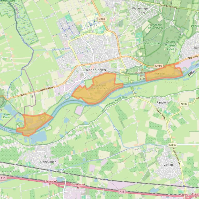 Kaart van postcodegebied 6701PB.