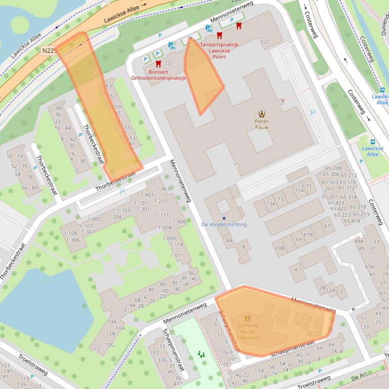 Kaart van postcodegebied 6702AB.