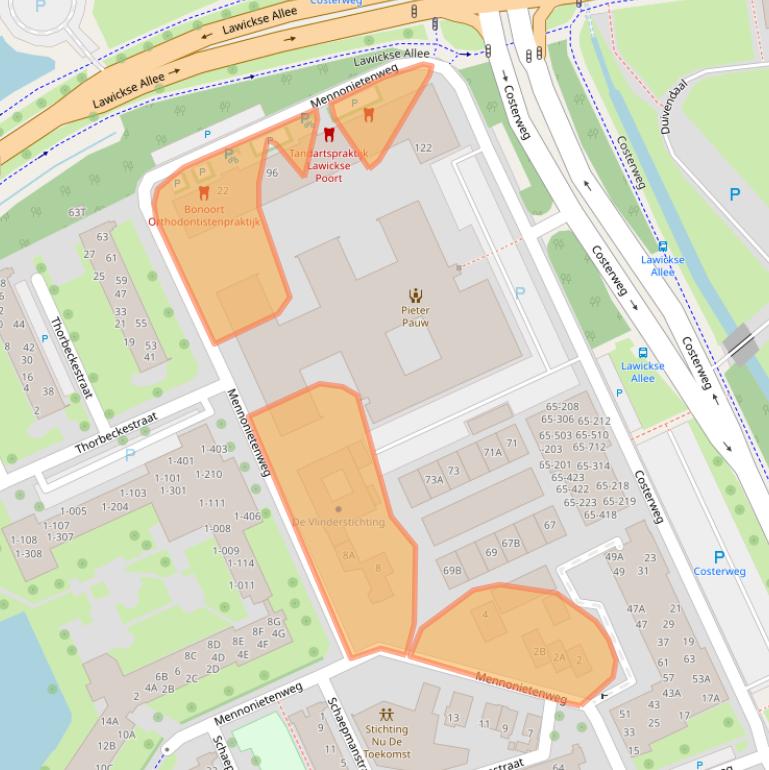 Kaart van postcodegebied 6702AD.