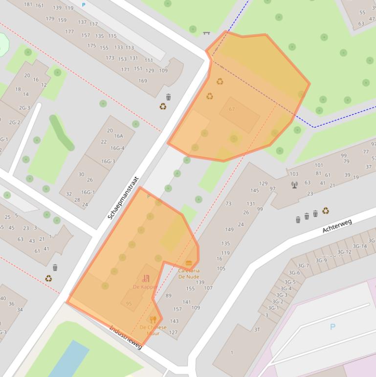 Kaart van postcodegebied 6702AR.