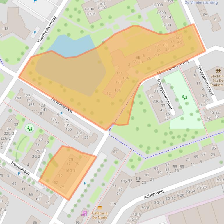 Kaart van postcodegebied 6702AW.