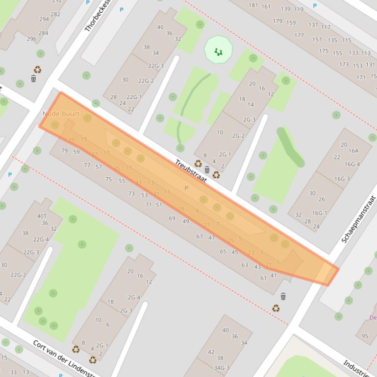 Kaart van postcodegebied 6702BA.