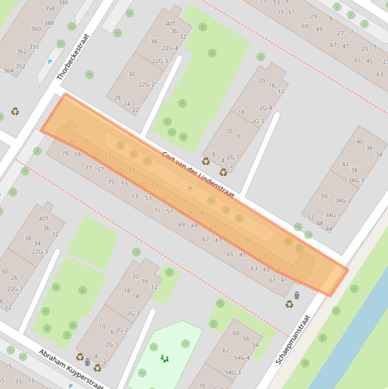 Kaart van postcodegebied 6702BD.