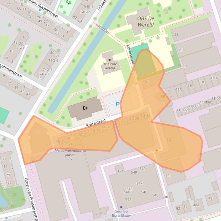 Kaart van postcodegebied 6702BH.