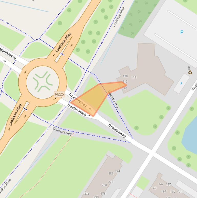 Kaart van postcodegebied 6702BZ.