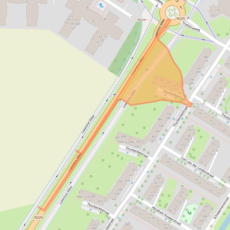 Kaart van postcodegebied 6702CD.