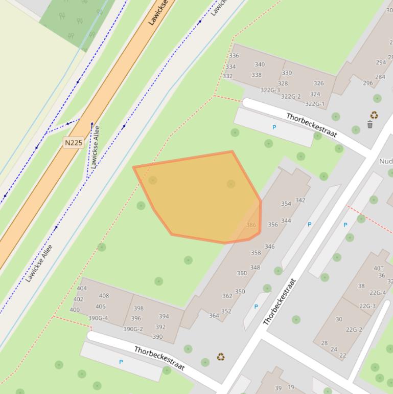 Kaart van postcodegebied 6702CG.